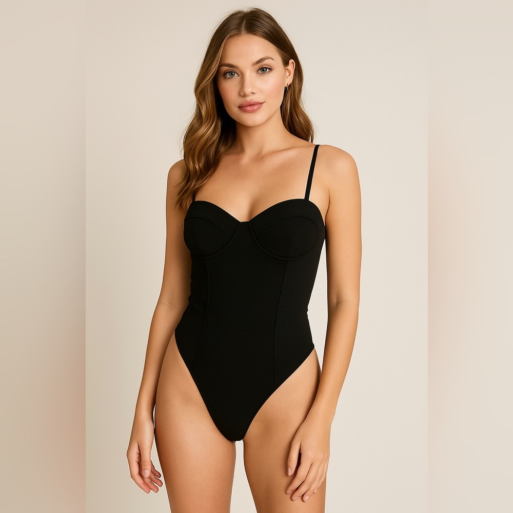 Princess Polly Elodie Black Bodysuit – Size S